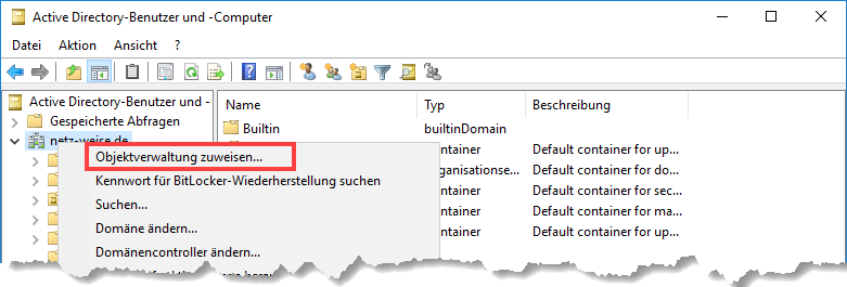 2 Objektverwaltung zuweisen