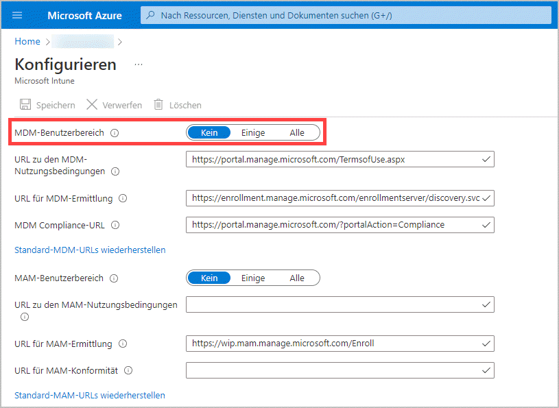 Automatische Registrierung AAD-Portal